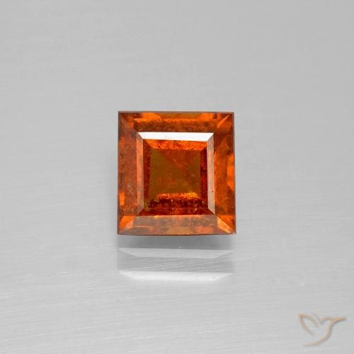 1.82ct Natural Naranja oscuro medio granate hessonita, Cuadrado, SI