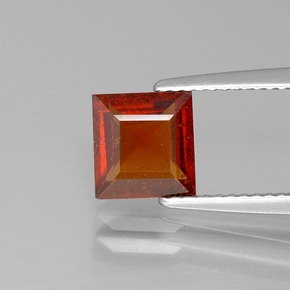 Granate hessonita naranja natural de 1,65 ct, cuadrado, VS-SI