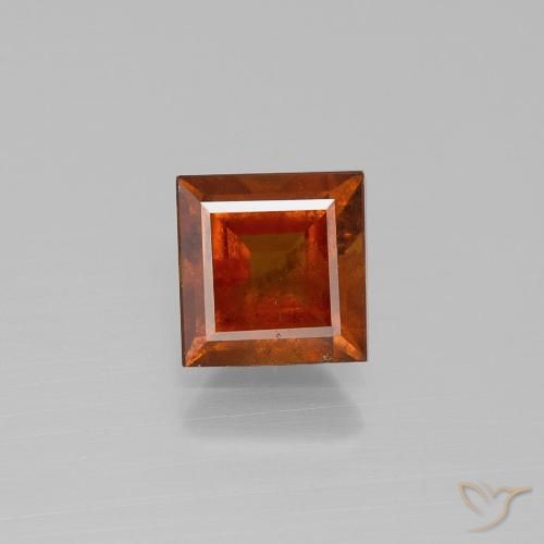 1.64ct Natural Naranja oscuro Granate Hessonita, Cuadrado, VS-SI