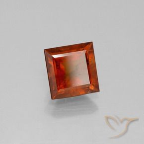 granate hessonita Naranja oscuro natural de 1.64 ct, Cuadrado, VS-SI