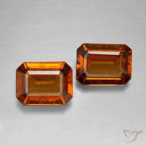 3.13ctw Natural Naranja oscuro granate hessonita, corte esmeralda, VS