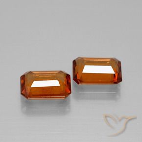 Gemas de granate hessonita Naranja oscuro natural de 3.13 ct, Corte Octágono / Esmeralda, VS