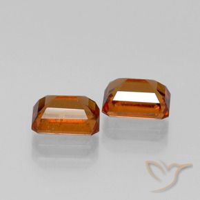 Gemas de granate hessonita Naranja oscuro medio natural de 3.04 ct, Corte Octágono / Esmeralda, VS