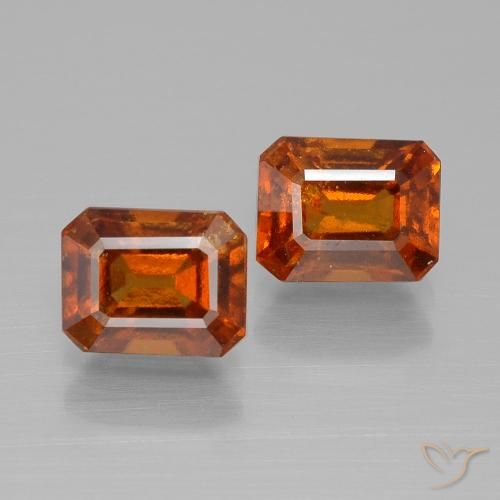 3.27ctw Natural Ámbar naranja granate hessonita, corte esmeralda, VS-SI