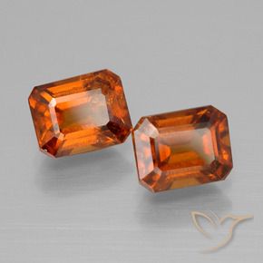 Gemas de granate hessonita Ámbar naranja natural de 3.27 ct, Corte Octágono / Esmeralda, VS-SI