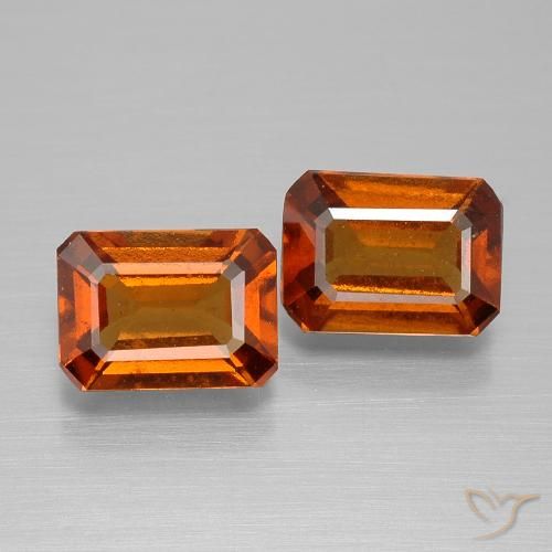 2.73ctw Natural Naranja rojizo granate hessonita, corte esmeralda, VS