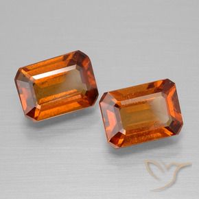 Gemas de granate hessonita Naranja rojizo natural de 2.73 ct, Corte Octágono / Esmeralda, VS