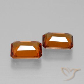 Gemas de granate hessonita Naranja rojizo natural de 2.73 ct, Corte Octágono / Esmeralda, VS