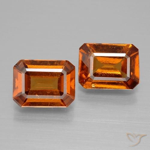 2.97ctw Natural Ámbar naranja Granate Hessonita, corte esmeralda, VS-SI