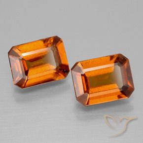 Gemas de granate hessonita Ámbar naranja natural de 2.97 ct, Corte Octágono / Esmeralda, VS-SI