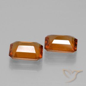 Gemas de granate hessonita Ámbar naranja natural de 2.97 ct, Corte Octágono / Esmeralda, VS-SI