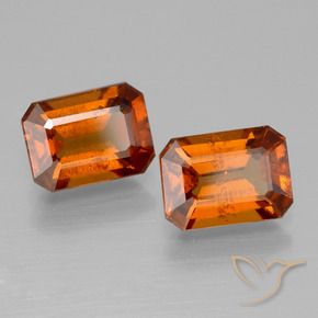 Gemas de granate hessonita Naranja oscuro natural de 3.14 ct, Corte Octágono / Esmeralda, VS-SI
