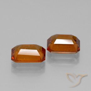 Gemas de granate hessonita Naranja oscuro natural de 3.14 ct, Corte Octágono / Esmeralda, VS-SI