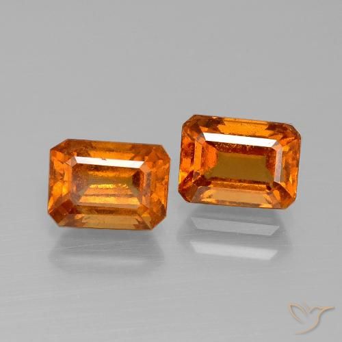 2.63ctw Natural Naranja amarillento granate hessonita, corte esmeralda, VS-SI