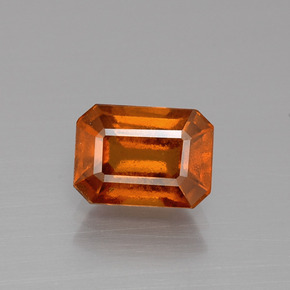 Granate hessonita naranja natural de 1,83 ct, corte esmeralda, VS