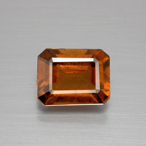 Granate hessonita naranja natural de 1,78 ct, corte esmeralda, VS
