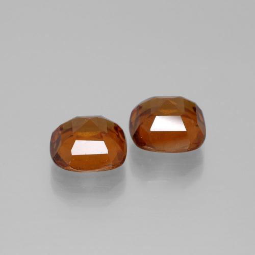 Gemas de granate hessonita naranja natural de 5,50 ct, corte cojín, VS