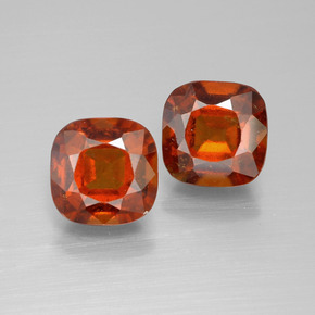 Gemas de granate hessonita naranja natural de 5,32 ct, corte cojín, VS