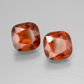 Gemas de granate hessonita naranja natural de 5,32 ct, corte cojín, VS