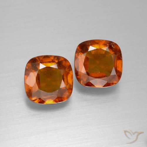 4.95ctw Natural Naranja medio Granate Hessonita, Forma Cojín, VS-SI