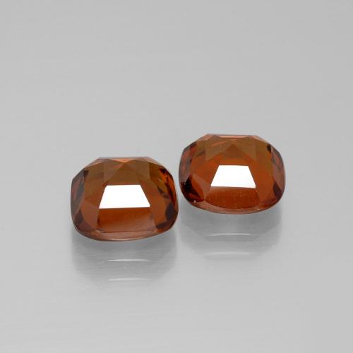 Gemas de granate hessonita naranja medio natural de 5,38 ct, corte cojín, VS