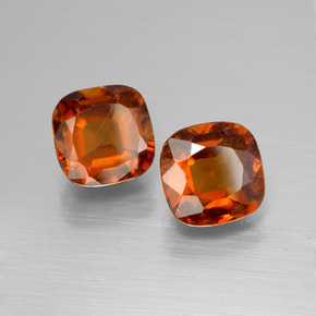 Gemas de granate hessonita naranja natural de 5,23 ct, corte cojín, VS-SI