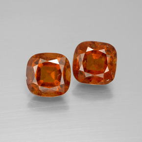 Gemas de granate hessonita Ámbar naranja natural de 5.07 ct, Corte Cojín, SI