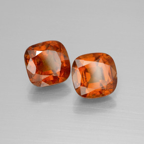 Gemas de granate hessonita Ámbar naranja natural de 5.07 ct, Corte Cojín, SI