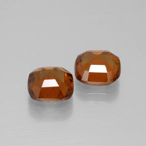 Gemas de granate hessonita naranja natural de 4,84 ct, corte cojín, VS