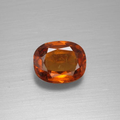 Granate hessonita naranja natural de 2,04 ct, corte cojín, VS-SI
