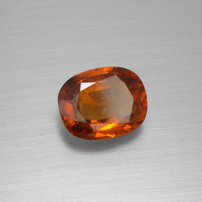 Granate hessonita naranja natural de 2,04 ct, corte cojín, VS-SI