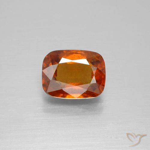 2.61ct Natural Naranja fuego Granate Hessonita, Forma Cojín, VS