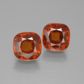 Gemas de granate hessonita naranja natural de  ct, corte cojín, VS-SI