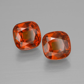 Gemas de granate hessonita naranja natural de  ct, corte cojín, VS-SI
