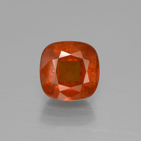 Granate hessonita naranja natural de 3,46 ct, corte cojín, VS-SI