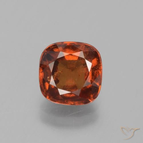 2.53ct Natural Naranja oscuro Granate Hessonita, Forma Cojín, VS-SI
