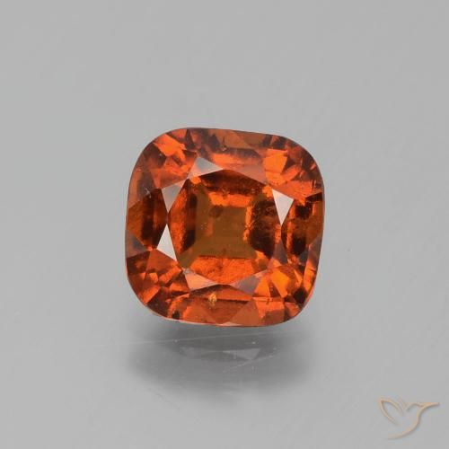 2.38ct Natural Naranja oscuro granate hessonita, Forma Cojín, VS-SI