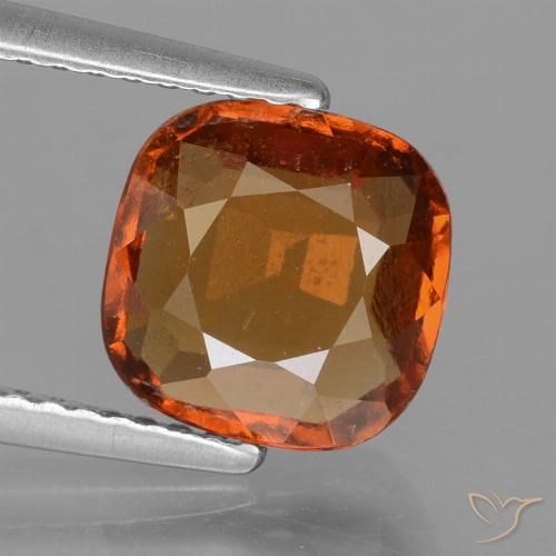 Granate hessonita naranja natural de 2,36 ct, corte cojín, VS