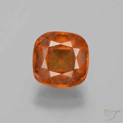 2.91ct Natural Naranja oscuro granate hessonita, Forma Cojín, SI