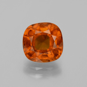 Granate hessonita naranja natural de 2,89 ct, corte cojín, VS-SI