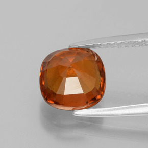 Granate hessonita naranja natural de 2,89 ct, corte cojín, VS-SI