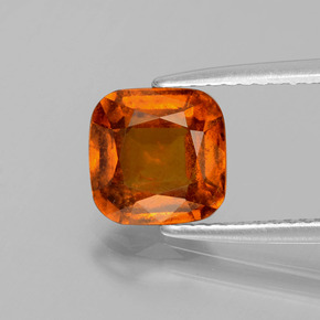 Granate hessonita naranja natural de 2,27 ct, corte cojín, VS