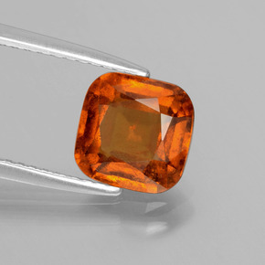 Granate hessonita naranja natural de 2,27 ct, corte cojín, VS