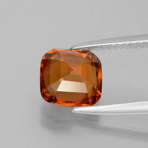 Granate hessonita naranja natural de 2,27 ct, corte cojín, VS