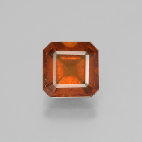 Granate hessonita naranja natural de 2,87 ct, corte esmeralda, VS