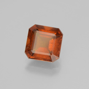 Granate hessonita naranja natural de 2,87 ct, corte esmeralda, VS
