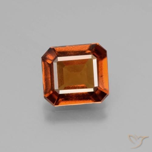 2.11ct Natural Ámbar naranja granate hessonita, Corte Octágono / Esmeralda, VS, Photo A
