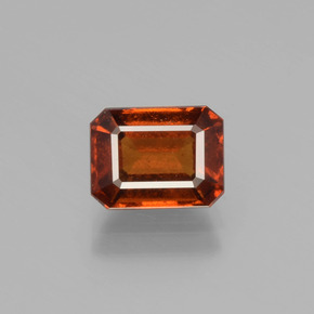 Granate hessonita naranja natural de 2,22 ct, corte esmeralda, VS