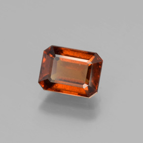 Granate hessonita naranja natural de 2,22 ct, corte esmeralda, VS
