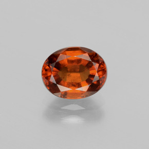 Granate hessonita naranja natural de 1,98 ct, corte óvalo, VS